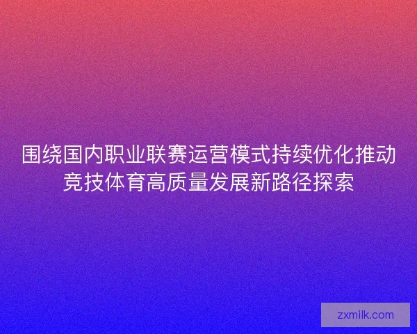 围绕国内职业联赛运营模式持续优化推动竞技体育高质量发展新路径探索